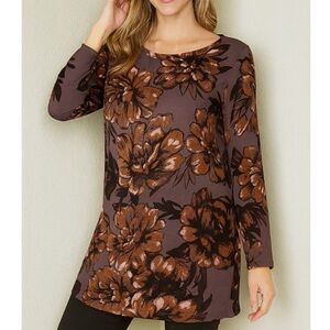 Leith shift dress flare bell long sleeve Large tunic purple SZ SM casual